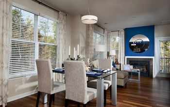 Bamboo flooring in kitchen, living and dining room